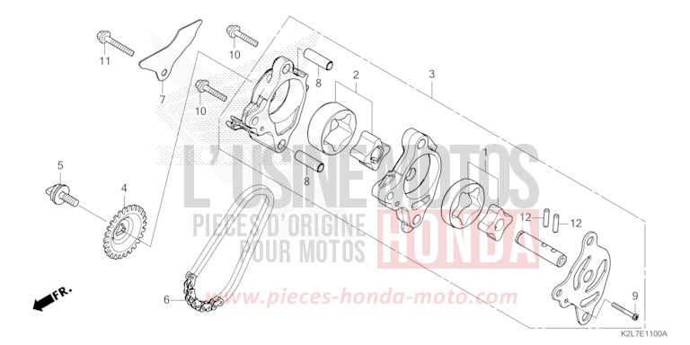 OIL PUMP for ADV 350 MAT CARNELIAN RED METALLIC (R384) from 2022